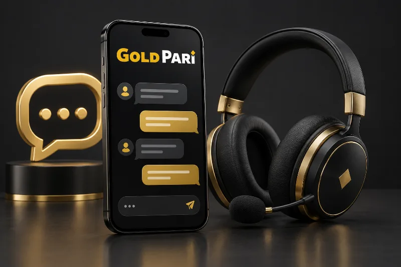 Headset and mobile chat illustrating Gold Pari account help